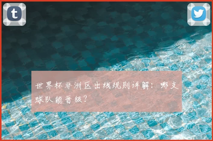世界杯非洲区出线规则详解：哪支球队能晋级？